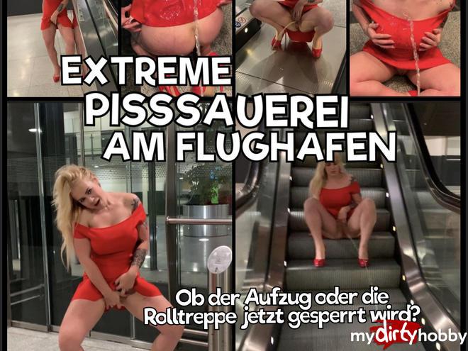 Extreme Pisssauerei at the airport - whether the elevator or the escalator is now locked ??